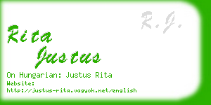 rita justus business card